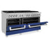 ZLINE 60" Dual Fuel Range Snow Stainless, Blue Matte Door, RAS - BM - 60 - Farmhouse Kitchen and Bath