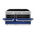 ZLINE 60" Dual Fuel Range Snow Stainless, Blue Matte Door, RAS - BM - 60 - Farmhouse Kitchen and Bath