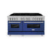 ZLINE 60" Dual Fuel Range Snow Stainless, Blue Matte Door, RAS - BM - 60 - Farmhouse Kitchen and Bath