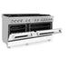 ZLINE 60" Dual Fuel Range Snow Stainless, White Matte Door, RAS - WM - 60 - Farmhouse Kitchen and Bath