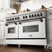 ZLINE 60" Dual Fuel Range Snow Stainless, White Matte Door, RAS - WM - 60 - Farmhouse Kitchen and Bath