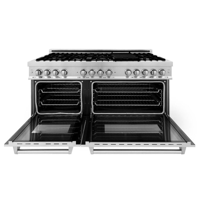 ZLINE 60" Professional Dual Fuel Range In Stainless Steel, RA60 - Farmhouse Kitchen and Bath