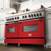 ZLINE 60" Professional Dual Fuel Range with Red Gloss Door, RA - RG - 60 - Farmhouse Kitchen and Bath