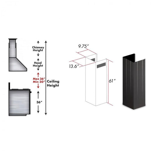ZLINE 61" Wooden Chimney Extension for Ceilings up to 12', KPCC - E - Farmhouse Kitchen and Bath