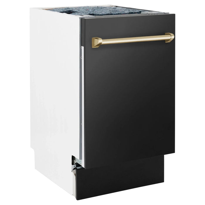ZLINE Autograph 18" Dishwasher Black Stainless, Bronze, DWVZ - BS - 18 - CB - Farmhouse Kitchen and Bath