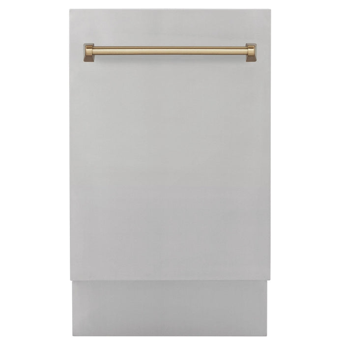 ZLINE Autograph 18" Dishwasher Stainless Door, Gold DWVZ - 304 - 18 - CB - Farmhouse Kitchen and Bath