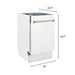 ZLINE Autograph 18" Dishwasher White Door, Bronze Handle DWVZ - WM - 18 - CB - Farmhouse Kitchen and Bath