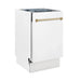 ZLINE Autograph 18" Dishwasher White Door, Bronze Handle DWVZ - WM - 18 - CB - Farmhouse Kitchen and Bath