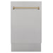 ZLINE Autograph 18" DuraSnow Dishwasher, Bronze Handle DWVZ - SN - 18 - CB - Farmhouse Kitchen and Bath