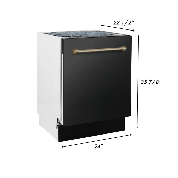 ZLINE Autograph 24" Dishwasher Black Stainless, DWVZ - BS - 24 - CB - Farmhouse Kitchen and Bath