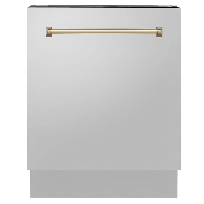 ZLINE Autograph 24" Dishwasher Stainless Door, Champagne Bronze Handle DWVZ - 304 - 24 - CB - Farmhouse Kitchen and Bath