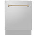 ZLINE Autograph 24" Dishwasher Stainless Door, Champagne Bronze Handle DWVZ - 304 - 24 - CB - Farmhouse Kitchen and Bath
