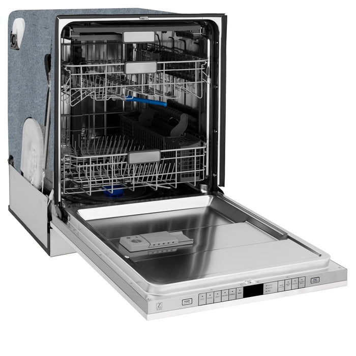 ZLINE Autograph 24" Dishwasher White Door, Black Handle DWMTZ - WM - 24 - MB - Farmhouse Kitchen and Bath
