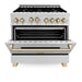 ZLINE Autograph Edition 36" Dual Fuel Range, Gold Accents, RAZ - 36 - G - Farmhouse Kitchen and Bath