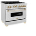ZLINE Autograph Edition 36" Dual Fuel Range, Gold Accents, RAZ - 36 - G - Farmhouse Kitchen and Bath