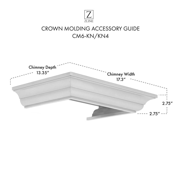 ZLINE Crown Molding Profile 6 for Wall Mount Range Hood CM6 - KN/KN4 - Farmhouse Kitchen and Bath
