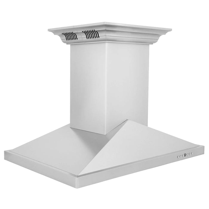 ZLINE Ducted Vent Island Mount Range Hood in Stainless Steel with Built - in ZLINE CrownSound Bluetooth Speakers GL1iCRN - BT - 36 - Farmhouse Kitchen and Bath