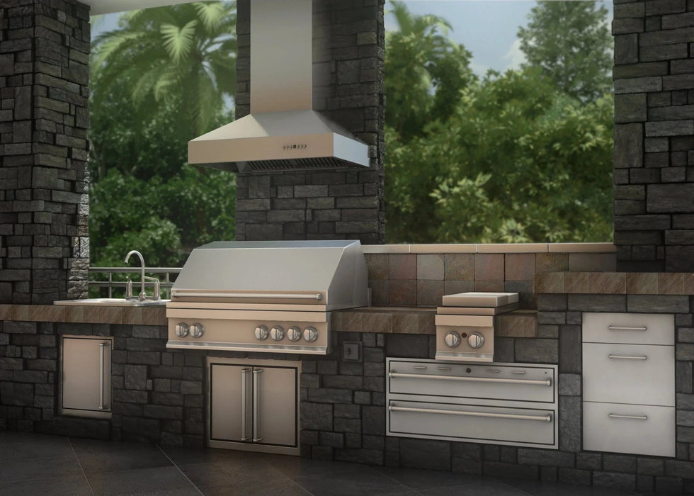ZLINE Ducted Wall Mount Range Hood in Outdoor Approved Stainless Steel 697 - 304 - 30 - Farmhouse Kitchen and Bath