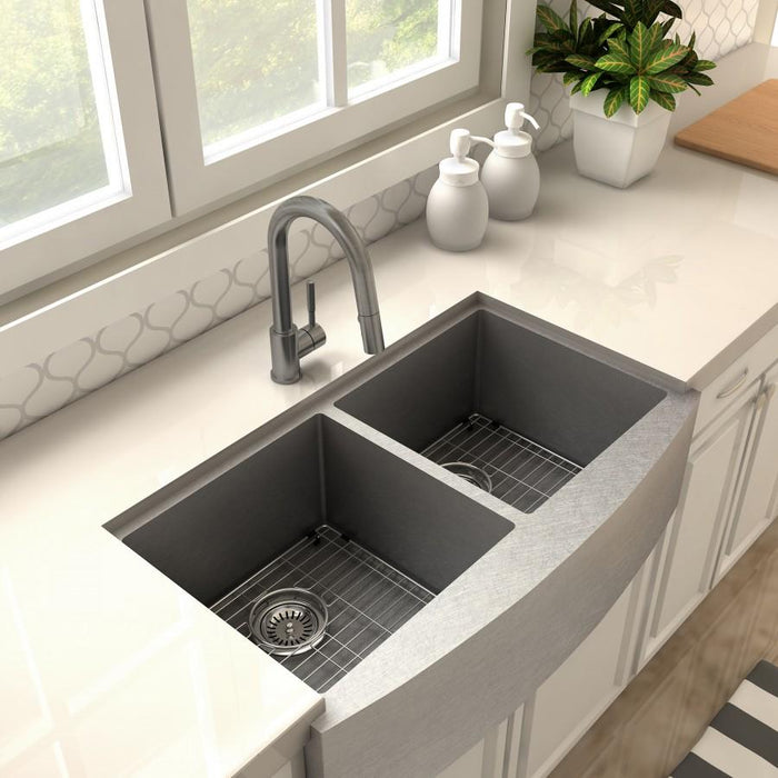 ZLINE Gemini Kitchen Faucet in Gun Metal, GEM - KF - GM - Farmhouse Kitchen and Bath