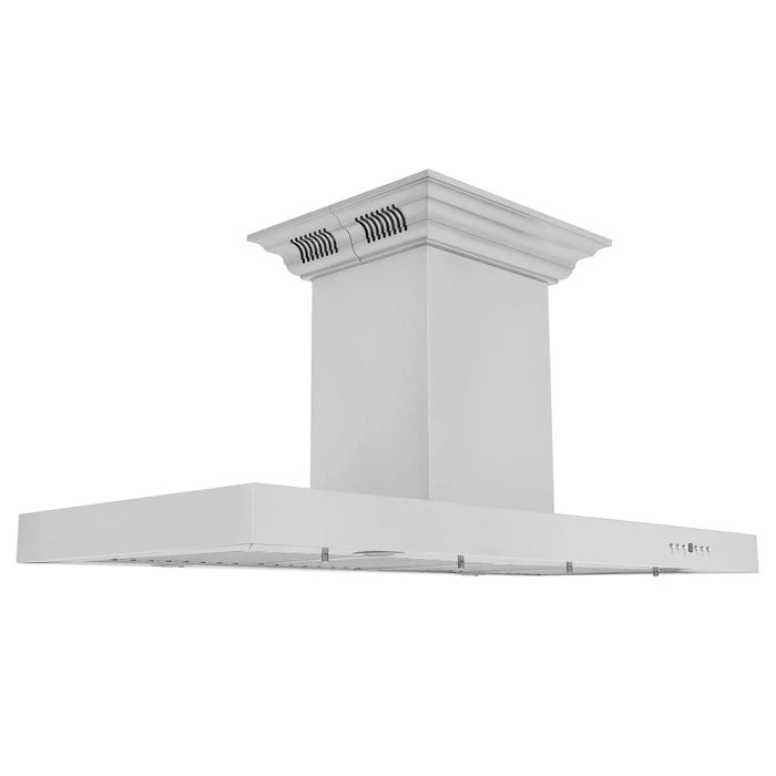Zline Island Mount Range Hood in Stainless Steel with Built - in ZLINE CrownSound™ Bluetooth Speakers KE2iCRN - BT - 36 - Farmhouse Kitchen and Bath
