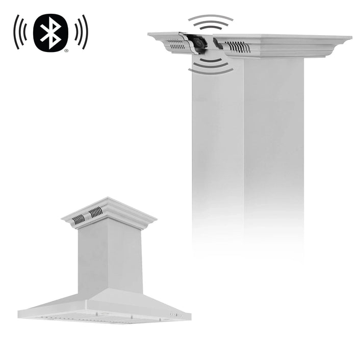 Zline Island Range Hood, Stainless, Bluetooth Speakers GL2iCRN - BT - 30 - Farmhouse Kitchen and Bath