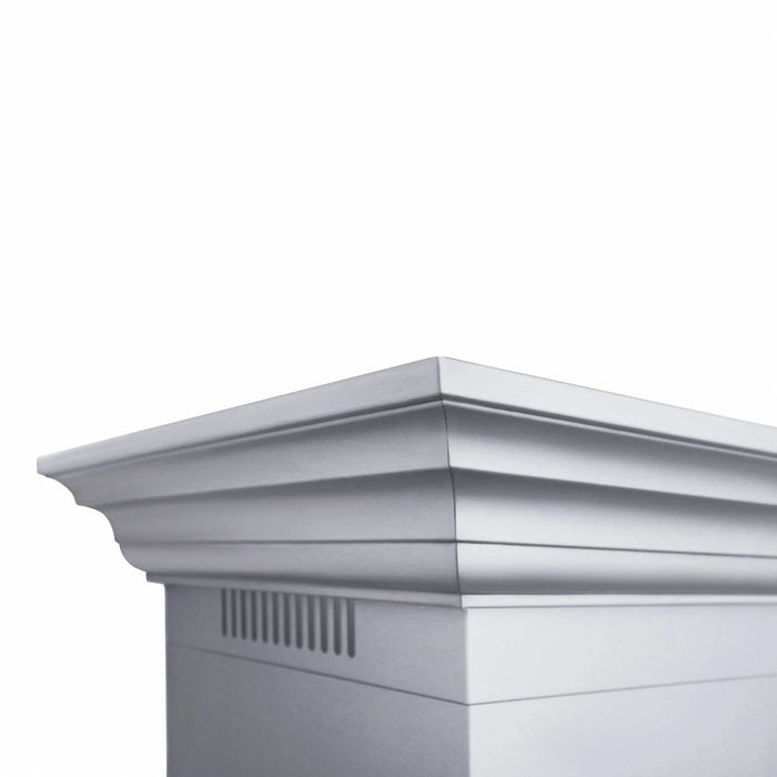 ZLINE Professional Convertible Vent Wall Mount Range Hood in Stainless Steel with Crown Molding 667CRN - 42 - Farmhouse Kitchen and Bath