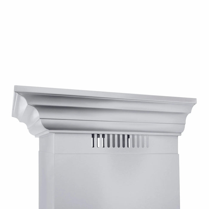 ZLINE Professional Convertible Vent Wall Mount Range Hood in Stainless Steel with Crown Molding 667CRN - 42 - Farmhouse Kitchen and Bath