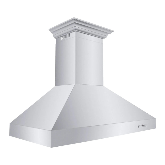 ZLINE Professional Convertible Vent Wall Mount Range Hood in Stainless Steel with Crown Molding 667CRN - 48 - Farmhouse Kitchen and Bath