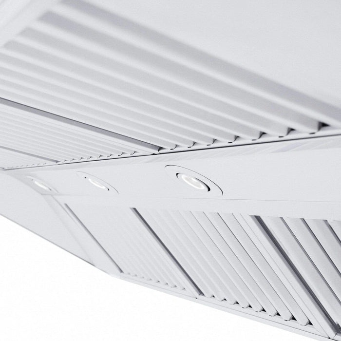 ZLINE Professional Convertible Vent Wall Mount Range Hood in Stainless Steel with Crown Molding 667CRN - 48 - Farmhouse Kitchen and Bath