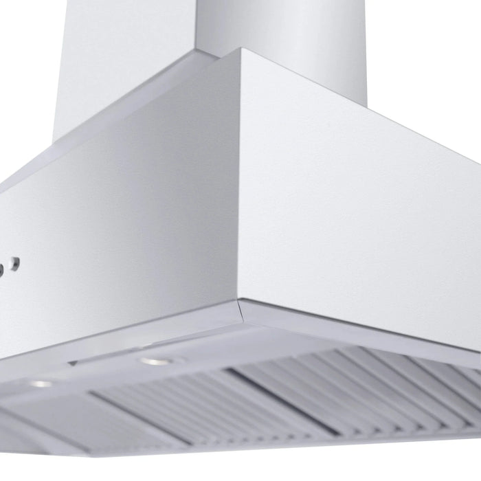 ZLINE Professional Convertible Vent Wall Mount Range Hood in Stainless Steel with Crown Molding 667CRN - 48 - Farmhouse Kitchen and Bath