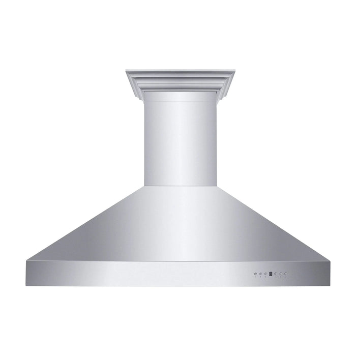 ZLINE Professional Convertible Vent Wall Mount Range Hood in Stainless Steel with Crown Molding 667CRN - 48 - Farmhouse Kitchen and Bath