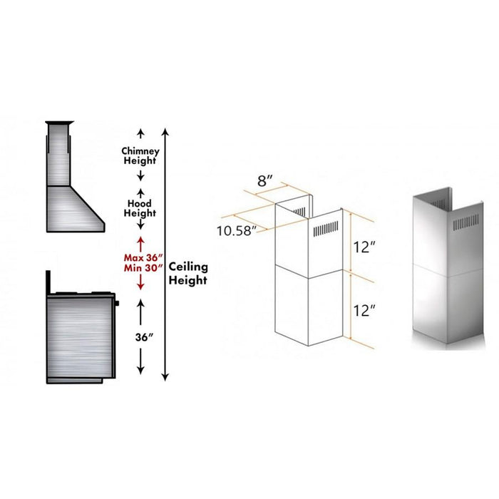 ZLINE Short Kit for 8' Ceilings, SK - KF1 - Farmhouse Kitchen and Bath