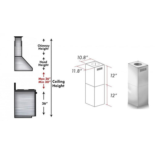 ZLINE Short Kit for Ceiling Under 8 feet ISLAND, SK - GL9i - Farmhouse Kitchen and Bath