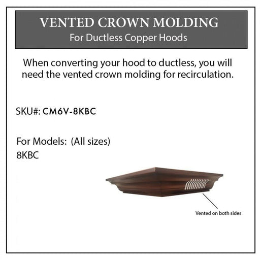 ZLINE Vented Crown Molding for Range Hood w/Recirculating Option, CM6V - 8KBC - Farmhouse Kitchen and Bath