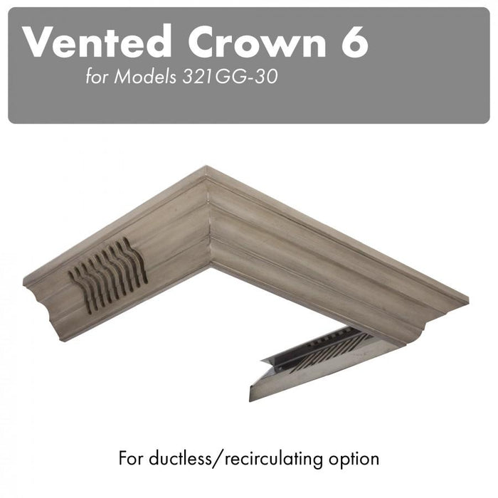 ZLINE Vented Crown Molding for Wall Mount Range Hood, CM6V - 300G - Farmhouse Kitchen and Bath